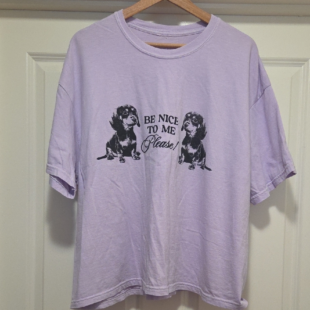 Dressed In Lala Highly Sensitive Person Weenie Dog Tee In Ultraviolet L/XL